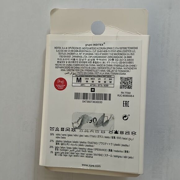 Zara Fuschia Pink Mesh Pearl Earrings.Never Worn - Picture 3 of 3